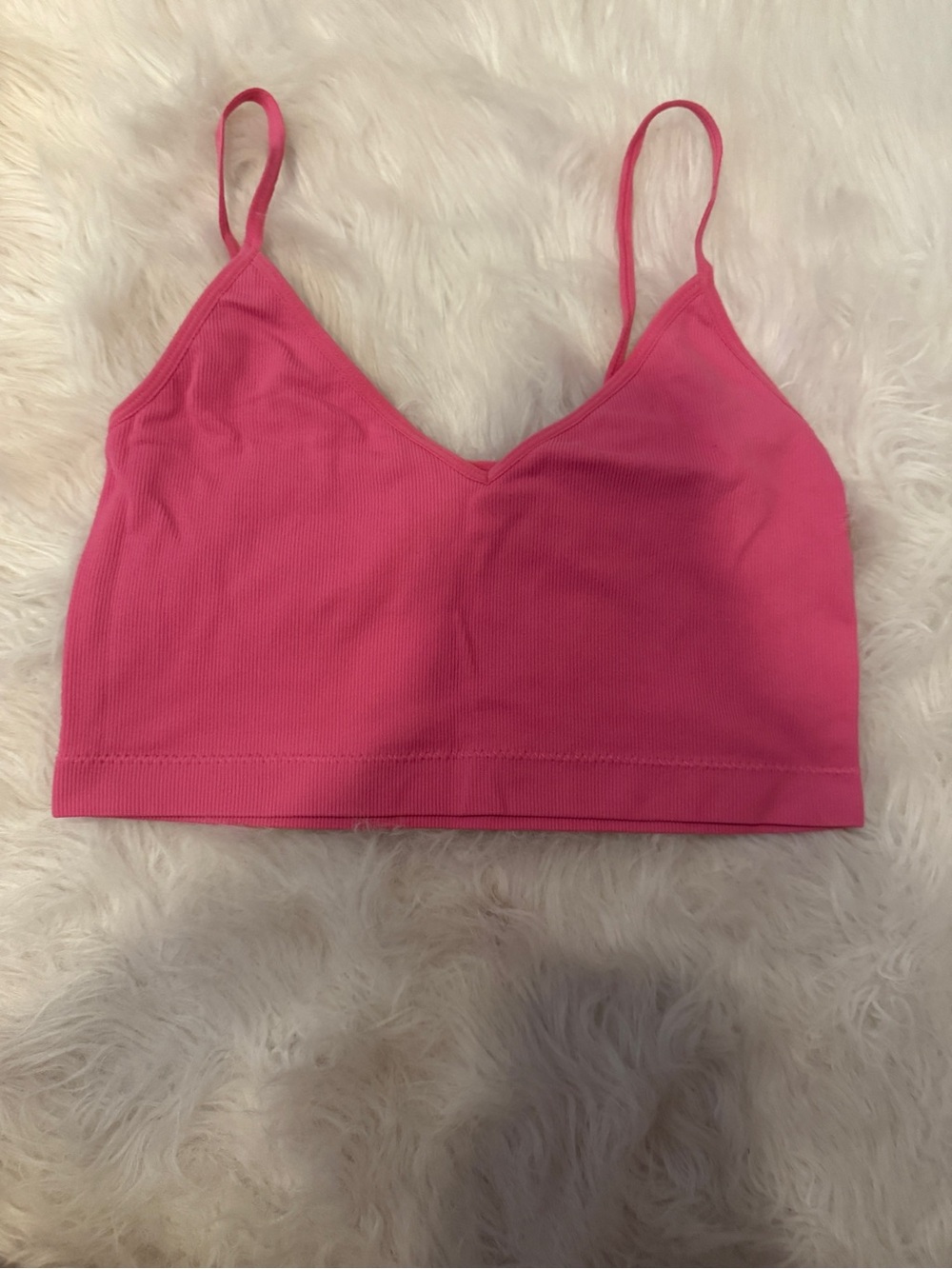 Garage Pink Ribbed Bralette